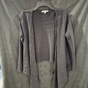 Black Open-Front Cardigan